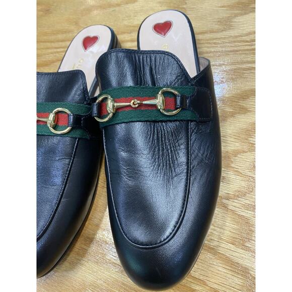 Gucci Princetown Slippers Women's 6.5 Black Leather Slip-On Walking Shoes L1 - Picture 2 of 15